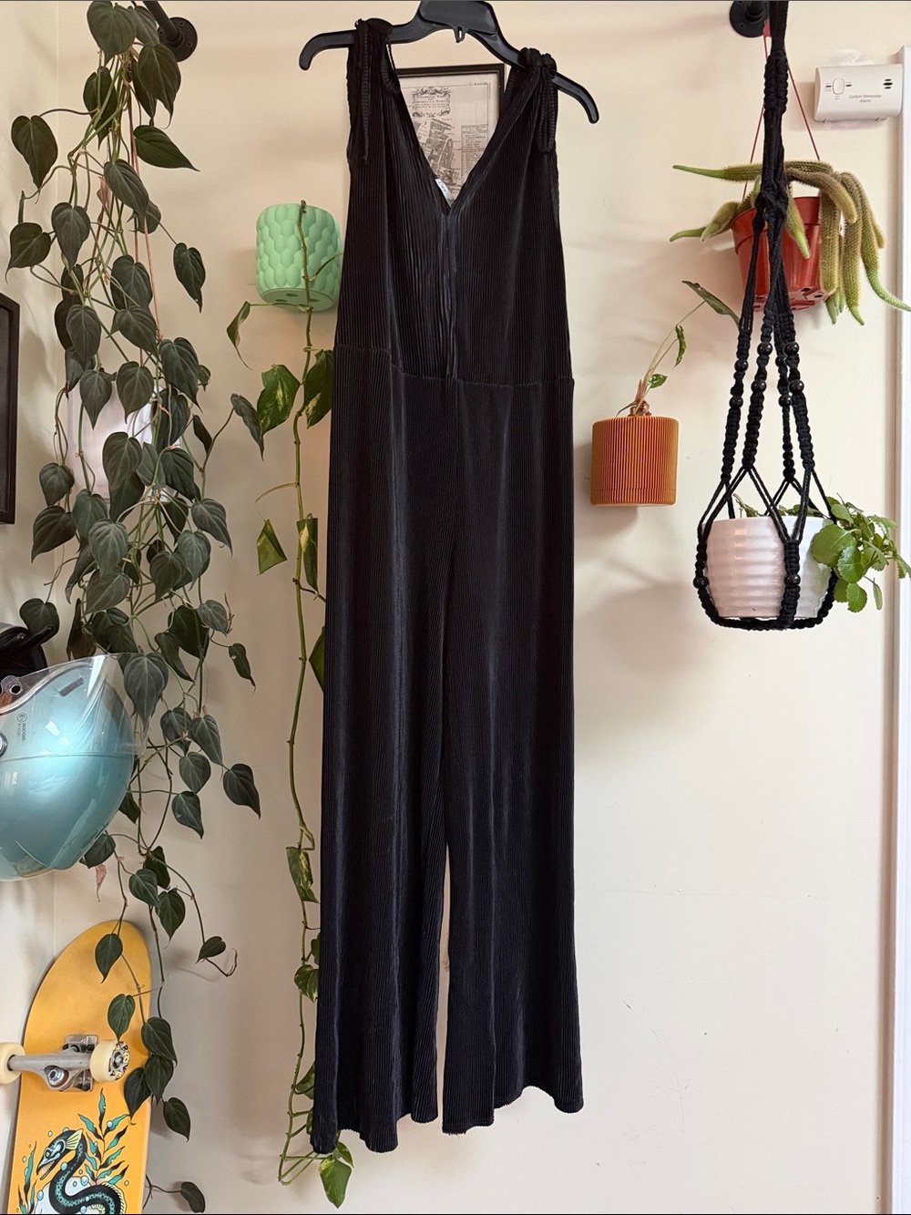 Dex Black V-Neck Wide-Leg Jumpsuit